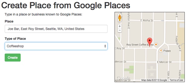 Using Google Places and Google Maps with Yii2